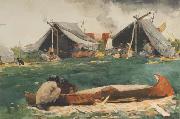 Winslow Homer, Montagnais Indians (Making Canoes) (mk44)